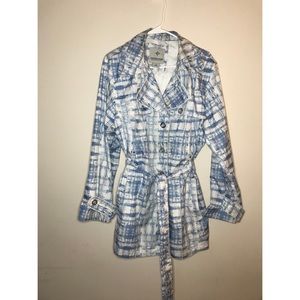 Weather Tamer blue and white raincoat
